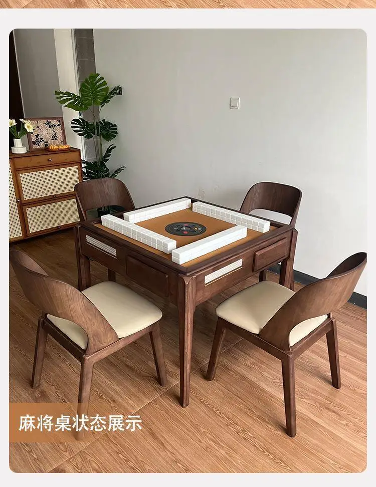 

HYS automatic solid mahjong table new household round square dining table mahjong machine silent automatic mahjong table