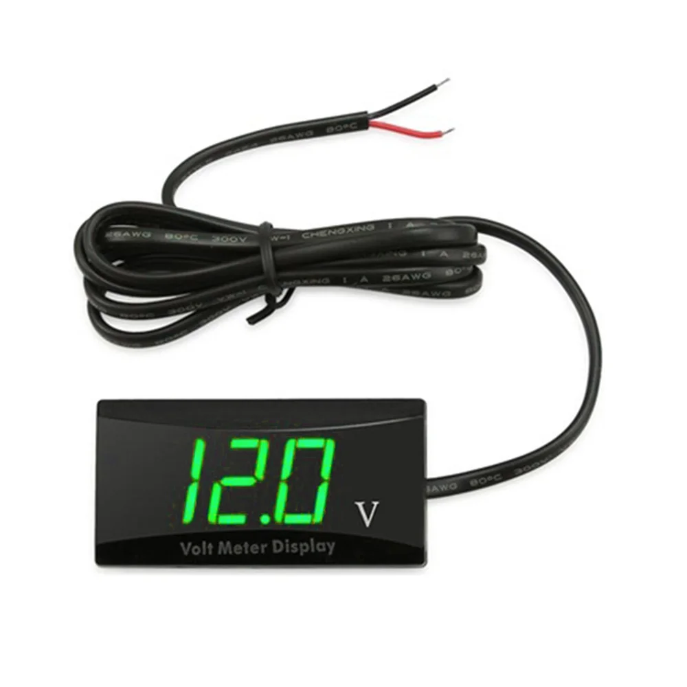 IPX6 Voltmeter DC 8-16V LED Display Digital Waterproof Panel Volt Voltage Meter Tester 12V For Car Motorcycle Measuring Tool