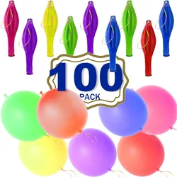 100Pcs Punch Balloons with Elastic Bnad Shake Clap Fitness Balloon Kids Toys Thicken Fun Balls Birthday Party Decoration