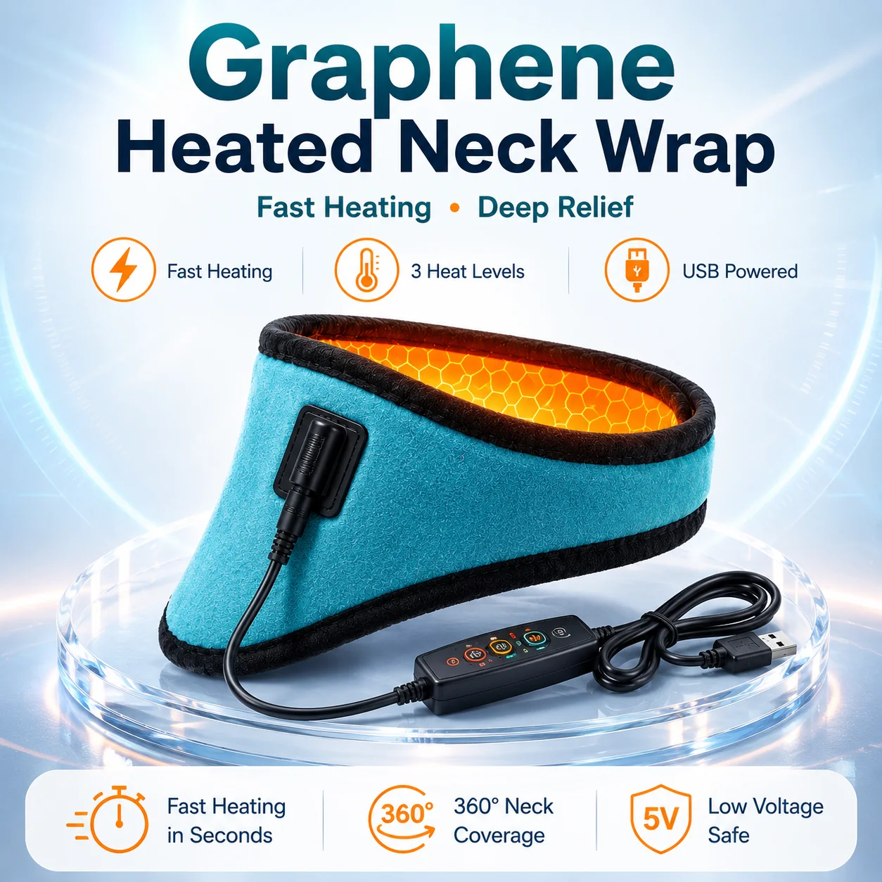 Electric Heated Neck Brace, Neck Pain Relief Tool, Cervical Vertebra Fatigue Reliever, Neck Health Care Therapy Protection Devic