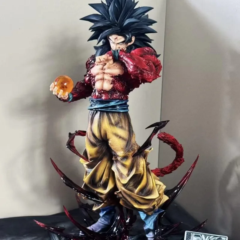 Anime DBZ SSJ4 Son Goku Figure - Super Saiyan 4 Goku PVC Model with Replaceable Hands and Red Lightning Effects Fans Collection view 2