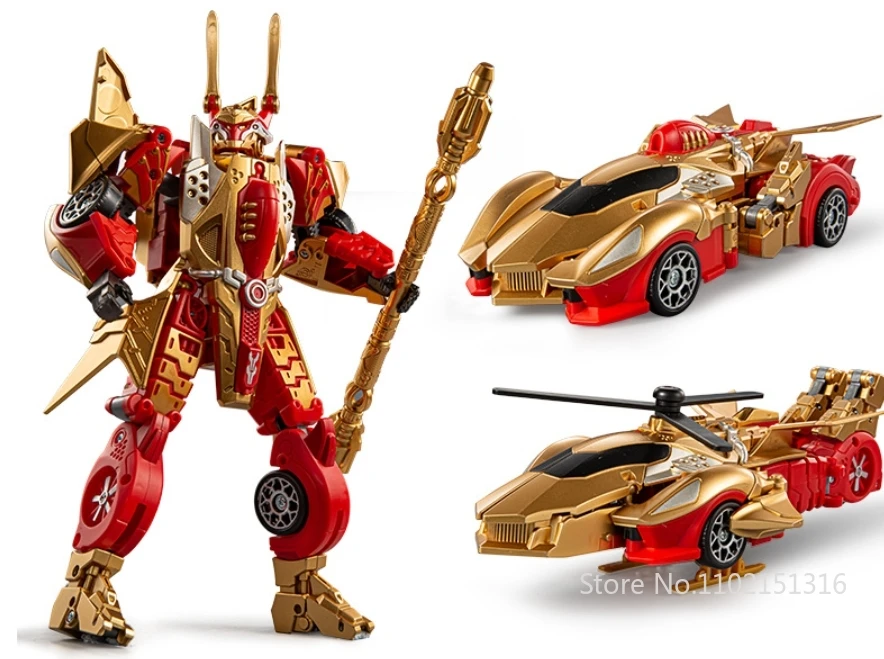 

3 in 1 Transformation Monkey King Figure Transformation Robot Figure Sports Car Helicopter Toy For Boy Kids