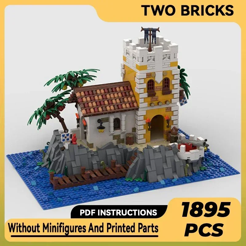 Medieval Castle Model Moc Building Bricks Pirate Defence Island Technology Modular Blocks Gifts Christmas Toys DIY Sets Assembly