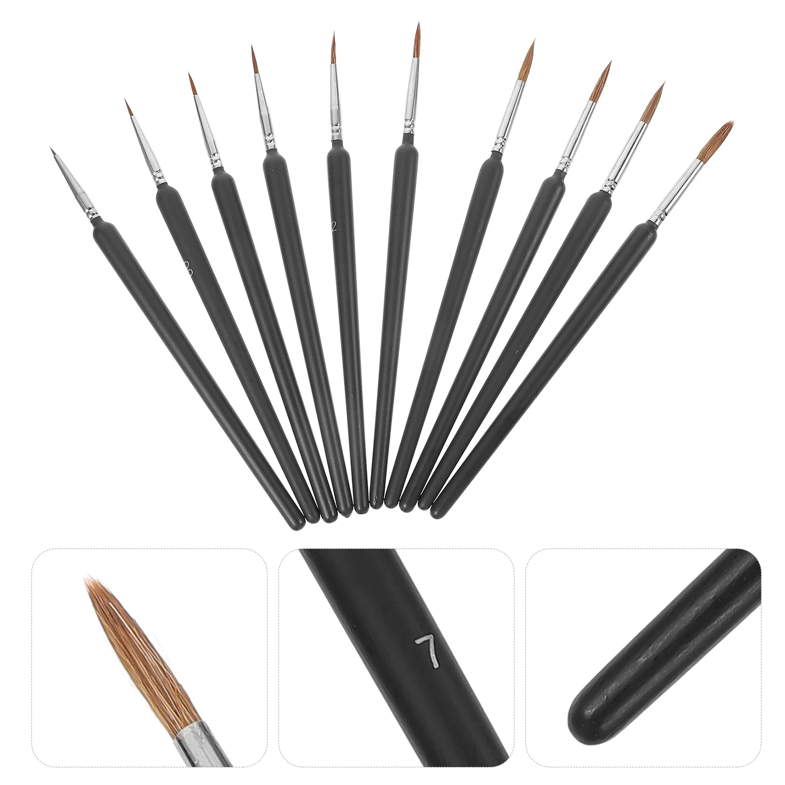 

6pcs Hair Liner Fine Detail Paint Fine Paint Brush Brush Set For Watercolor Acrylic Oil Painting Artist Supplies