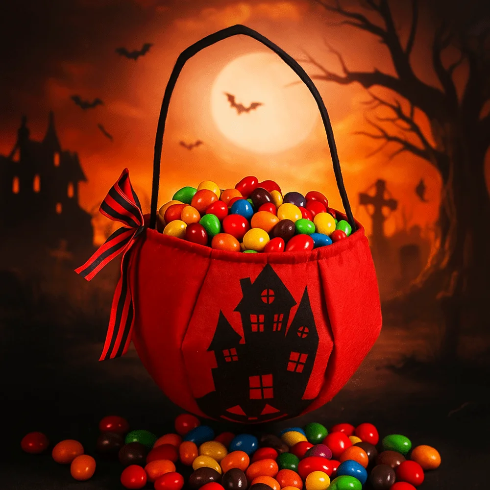 

Creative Trick or Treat Halloween Candy Bag Party Supplies Bat Sugar Pocket Pumpkin Ghost Party Prop Pumpkin Sugar Bag Kids