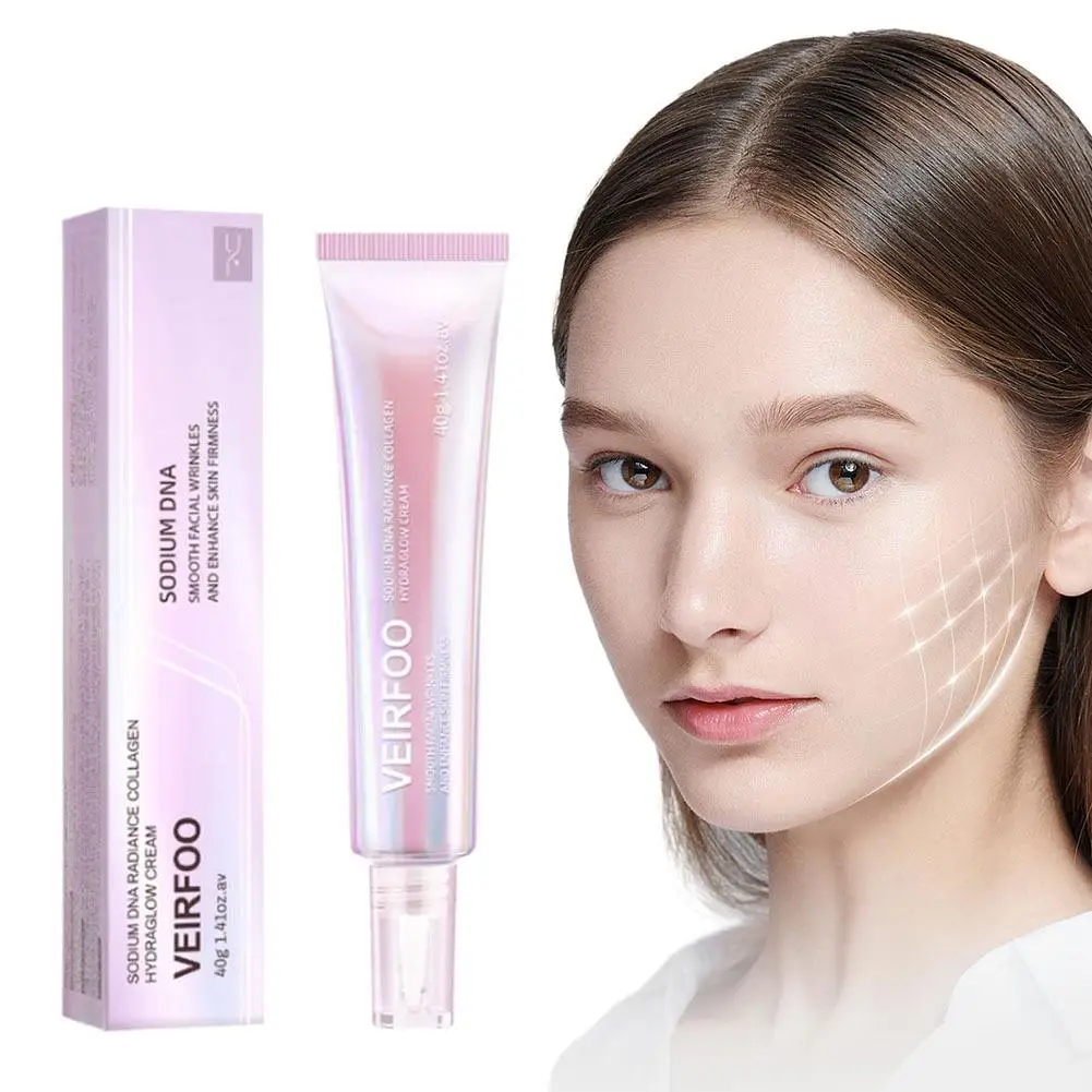 VEIRFOO Sodium‑DNA Collagen Hydraglow Cream,Moisturizing Firming Enhance Skin Elasticity Facial Cream,Skin Radiance Repair