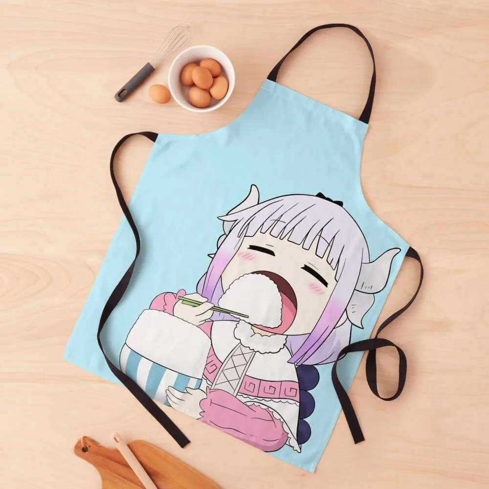 

Kanna eating rice - Miss Kobayashi’s Dragon Maid Anime Apron Nursing For Girl innovative kitchen and home items Beauty Apron