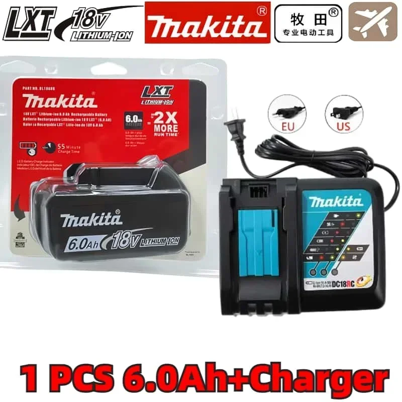 

Makita 18V 6.0Ah 18650 Rechargeable Battery Lithium-ion Cell Suitable For Makita BL1860 BL1830 LXT400 BL1850 Power Tool battery