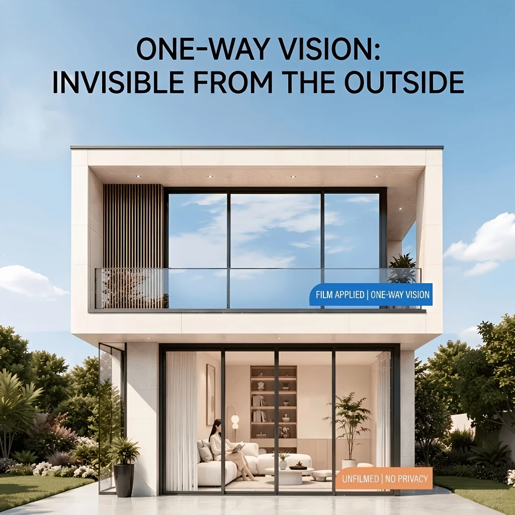 Insulation One-Way Viewing Sun Protection and Heat Insulation, Anti-Peeping and Privacy Protection Blocks Rays Static Cling