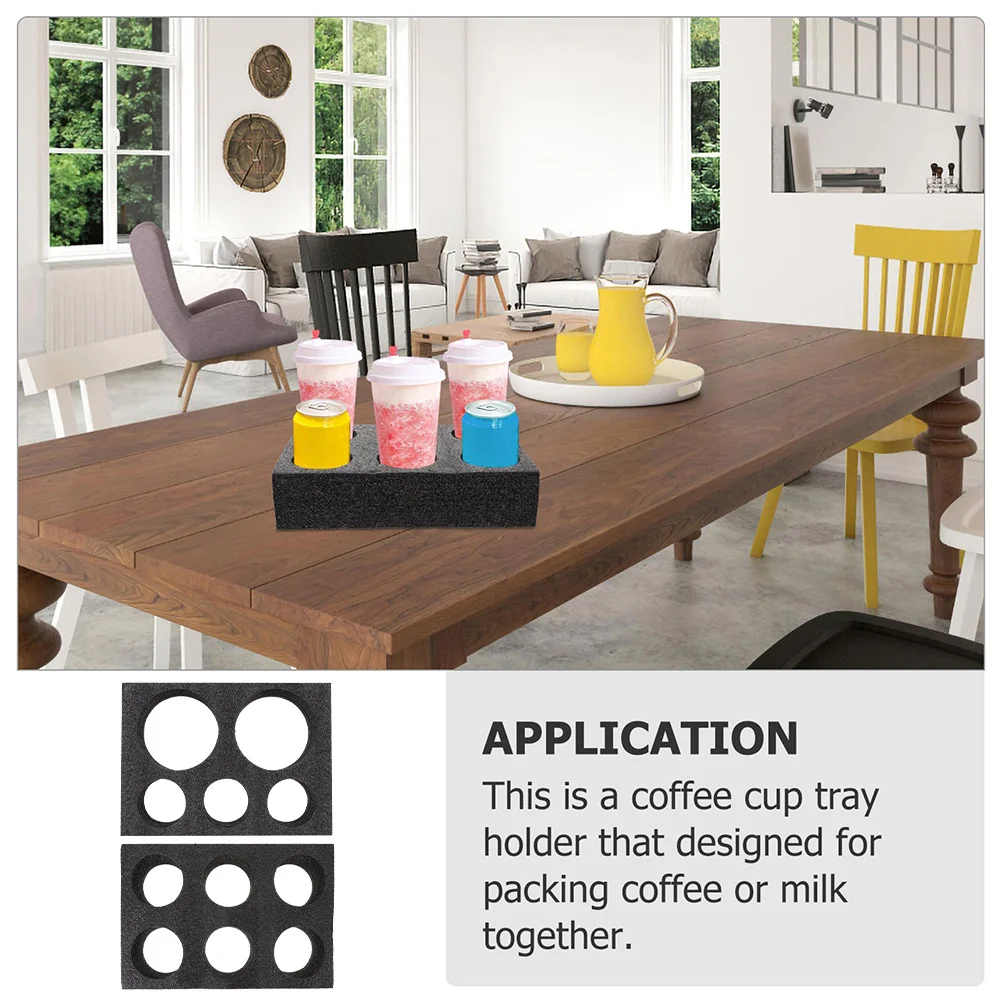 

2 pcs Cup Tray Multi-Hole Cup Holder For Takeout Beverage Carrier Milk Tea Coffee Packing Practical Drink Fixing Holder Pearl