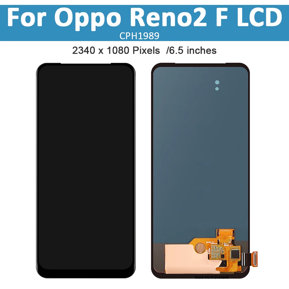 Original AMOLED For Oppo Reno2 F LCD Display Touch Screen Digitizer Assembly For Oppo OPPO Reno 2F CPH1989 Display Replacement