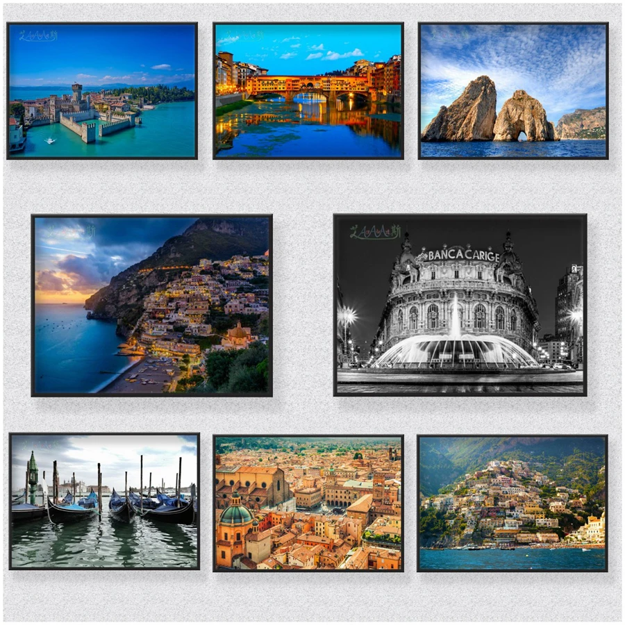 Europa itália paisagem arquitetura cenário diy pintura diamante broca cheia verona nápoles veneza jóias mosaico arte decoração da parede