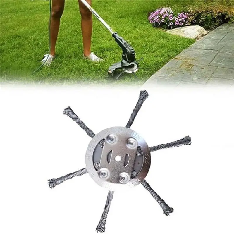ABKW-Wire Grass Trimmer Head(3PCS), 6In Universal Steel Wire Weed Trimmer Head 6 Blades For Cordless String Trimmer