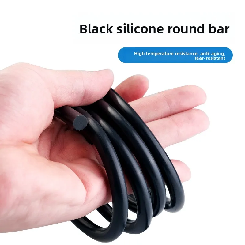 

Black Silicone Solid Round Strip High Temperature Resistant Slip Proof Waterproof Seal Diameter 1 25mm