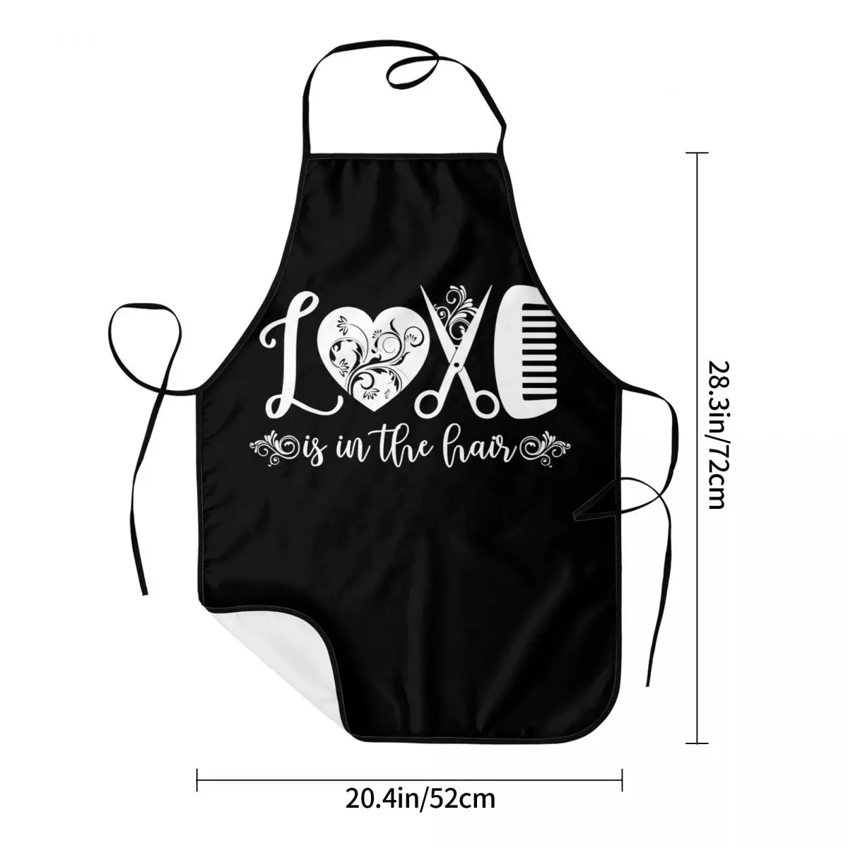 Custom Bib Love Is Full In The Hair Apron for Men Women Adult Chef Cooking Kitchen Hairstylist Tablier Cuisine Baking