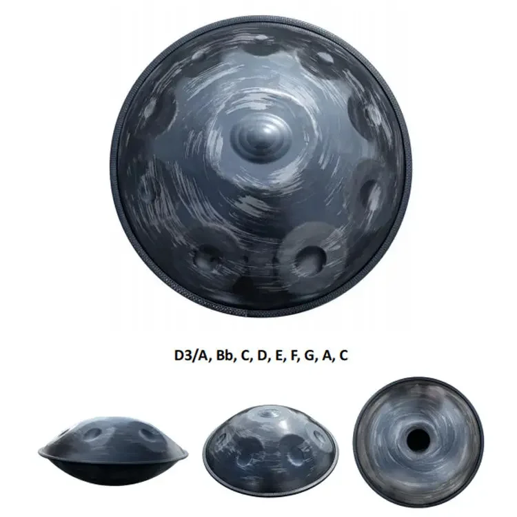 10 Note Handpan High End D-kurt Blackstorm DC04 Steel Handpan 432 / 440 Hz Sound Healing Handpan Drum