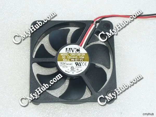 For AVC C6010B12H DC12V 0.10A 6010 6CM 60MM 60X60X10MM 3pin Cooling Fan C6010B12H