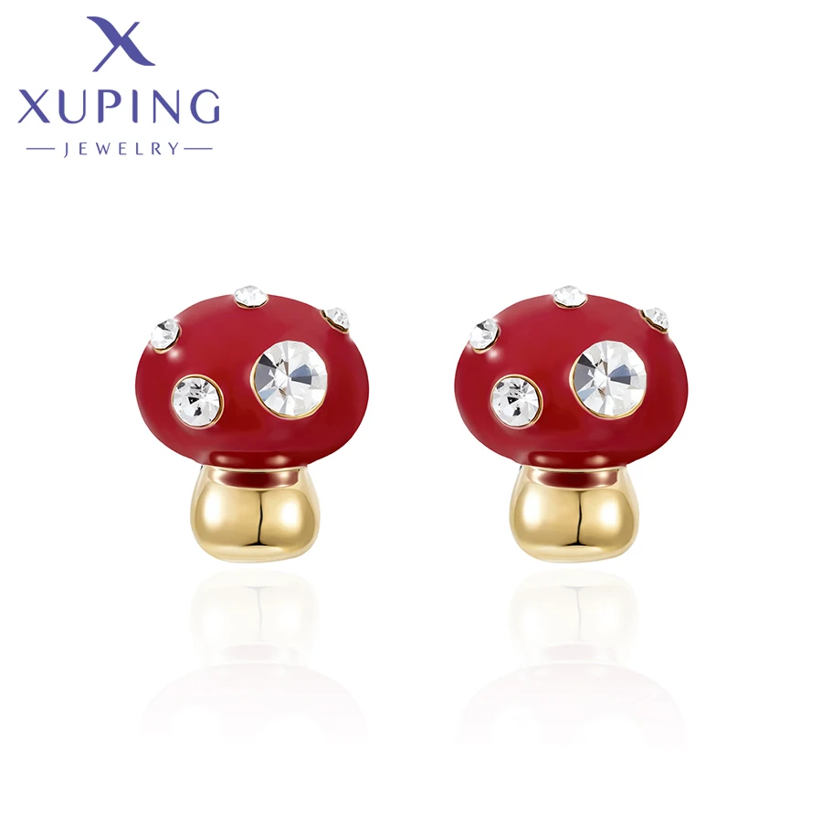 Ювелирные изделия Xuping, Новое поступление, милые серьги-гвоздики со светло-золотистыми серьгами для женщин и девочек, ювелирные изделия, рождественский подарок E-4279