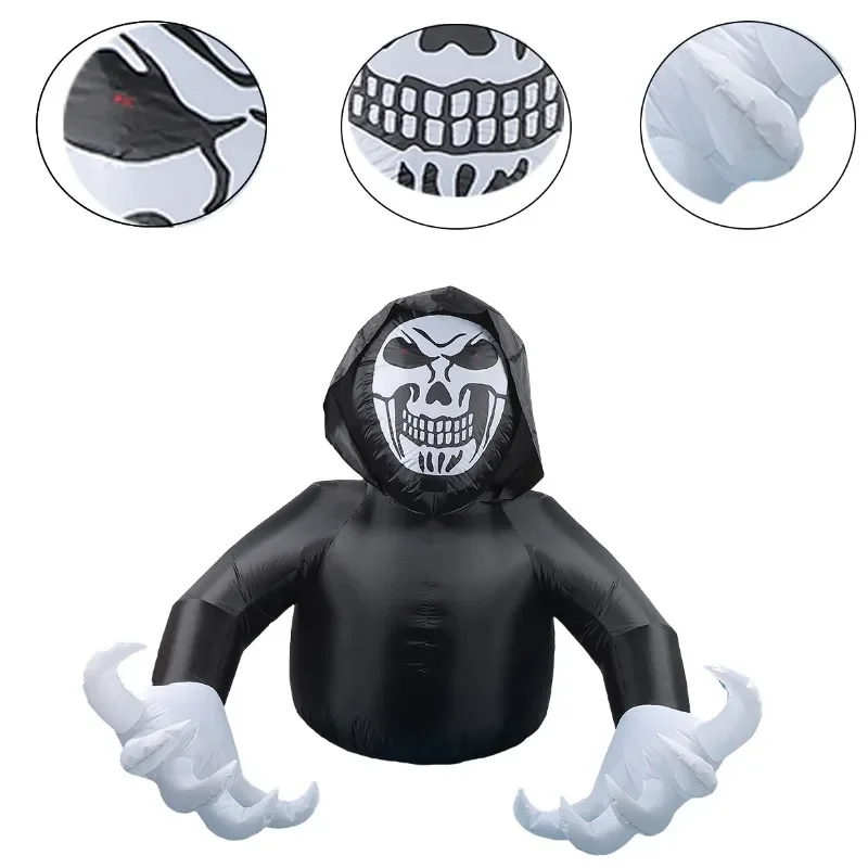 6.8피트 할로윈 풍선 장난감 해골 무서운 유령 장식 외부 Grim Reaper Giant Scary Blow Up Yard Decor Inflatables