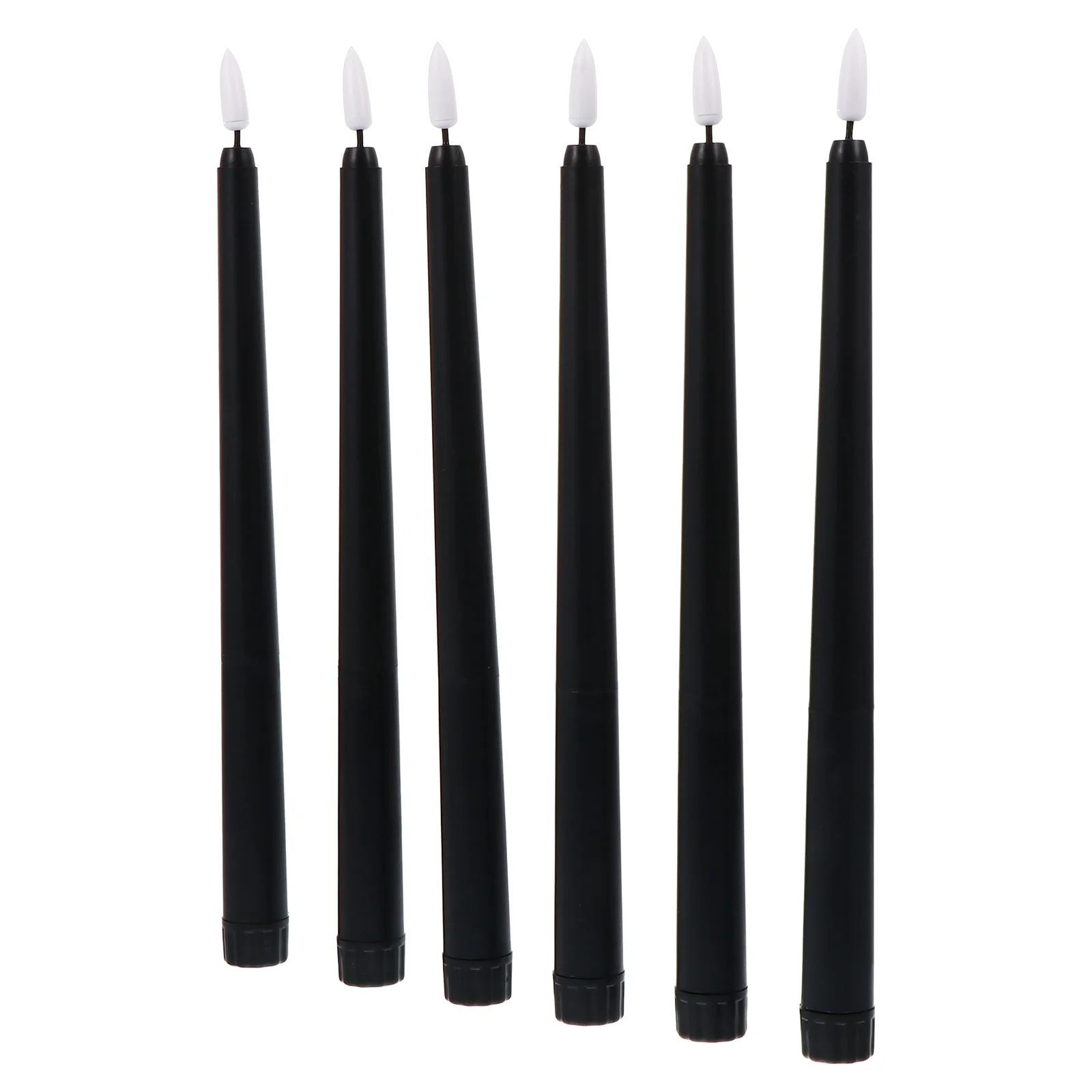 6 Pcs Long Stick Lights Halloween Lamp for Electronic Taper Holders Christmas Party Plastic Supplies Fireplace