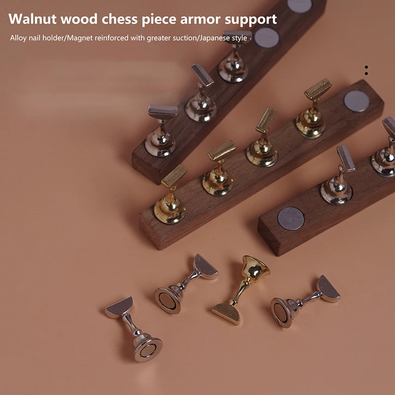 Support magnétique rétro pour ongles, présentoir de pratique, Base en noyer, étagère de présentation, outil d'art des ongles, vernis à ongles coloré pour novice