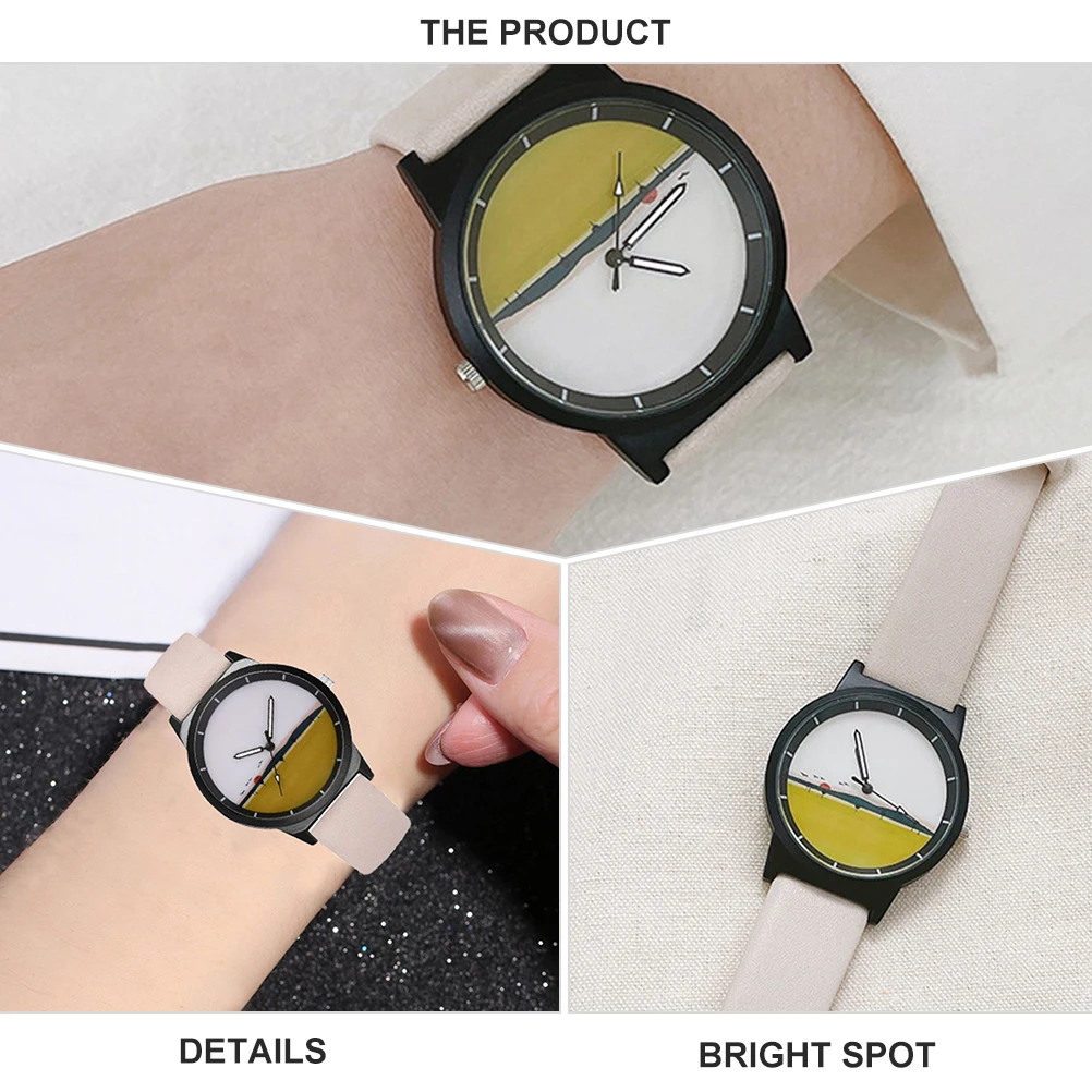 

1pc New Matching Couple Watches Simple Casual Quartz Wrist Watches Pu Strap Comfortable Universal Fashionable Elegant