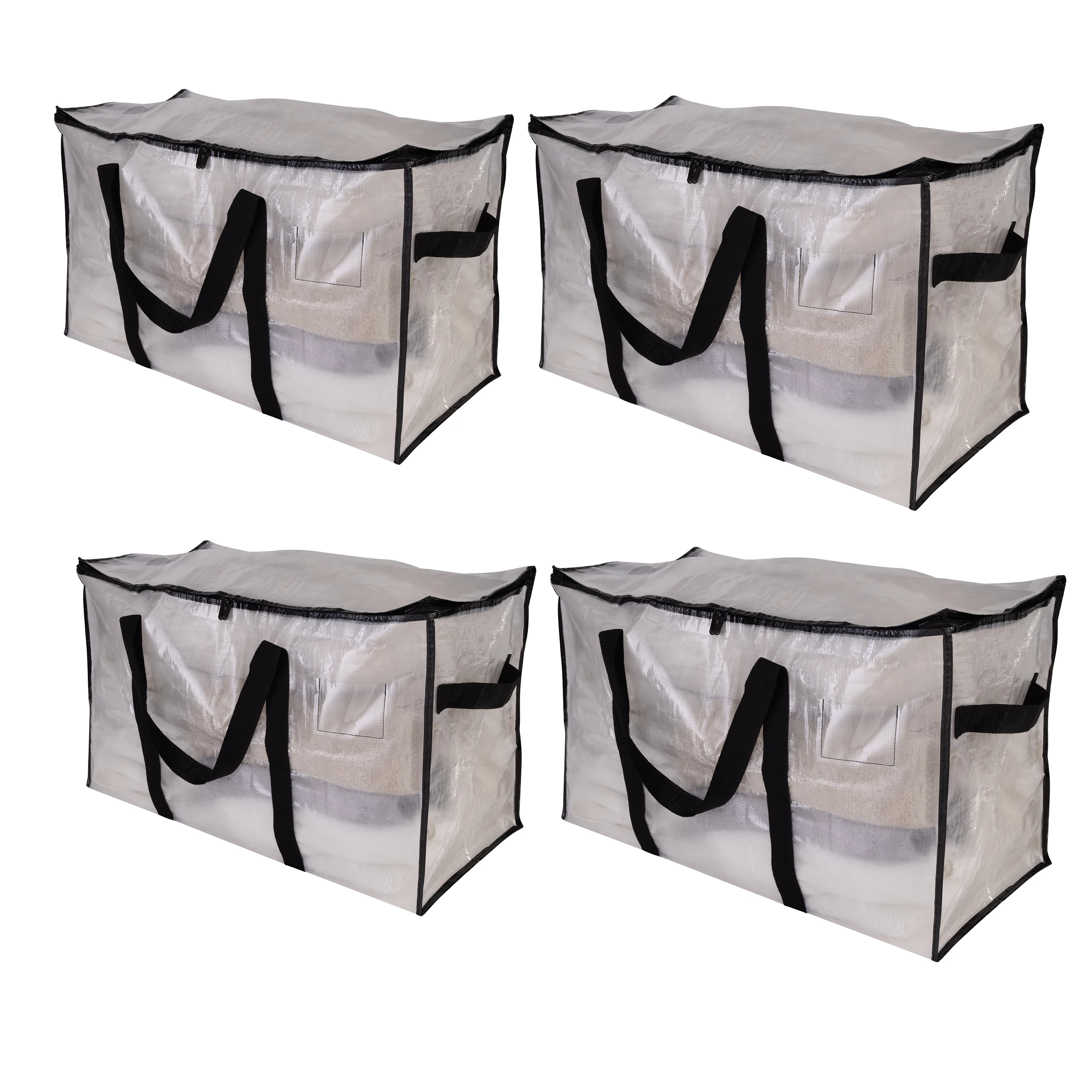 

Clear Foldable Heavy Duty Storage Bags – 4 Pack