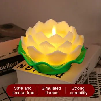 佛像檯燈 電池供電 閃爍火焰 LED 蓮花燈 蓮花創意 LED 電子蠟燭 家居裝飾 10 最佳銷售 閃爍火焰效果電池燈 - №8