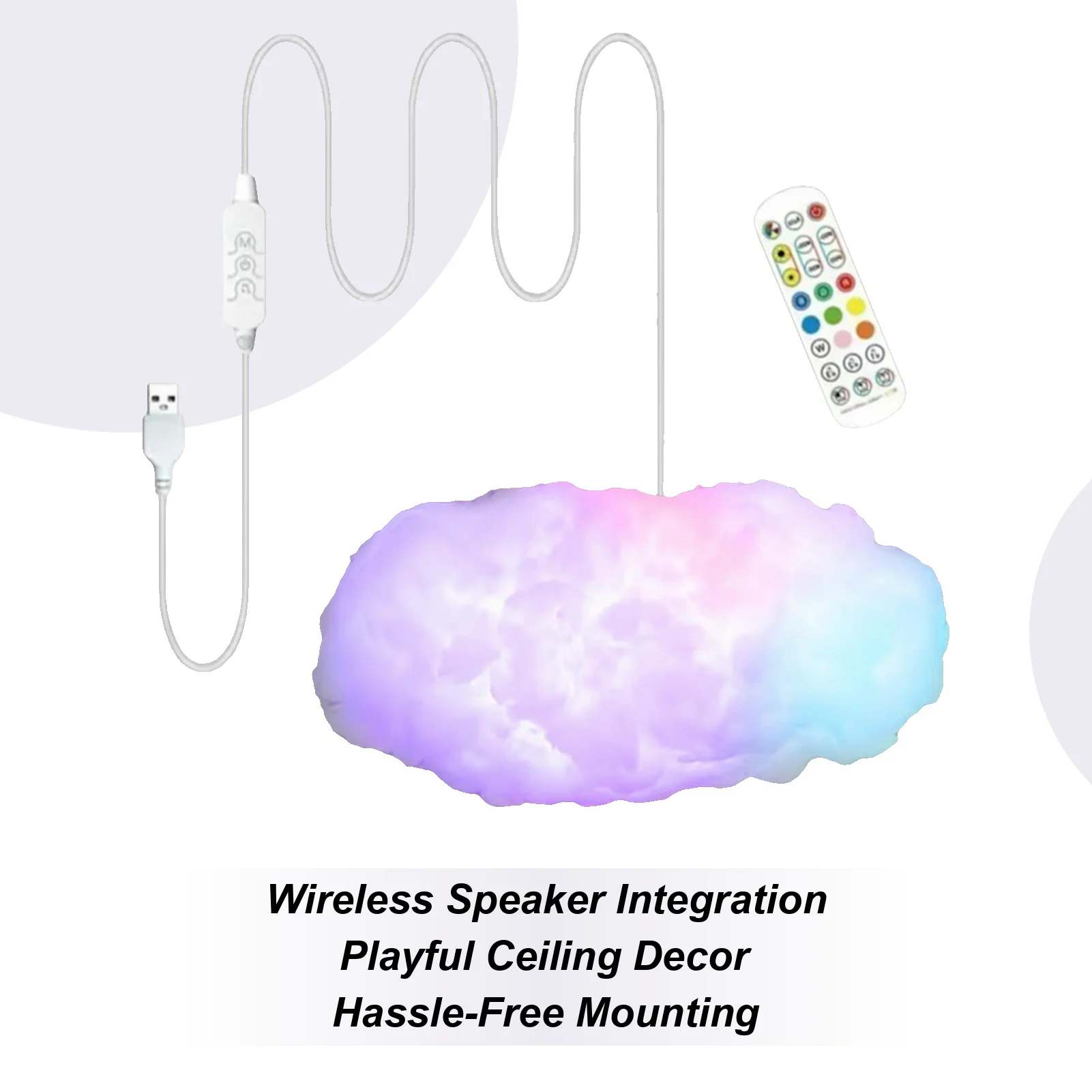 Cloud LED Lights Smart Ambient Lighting with Remote Control LED Clouds for Room Ceiling Lights for Home Decor Bedroom Study