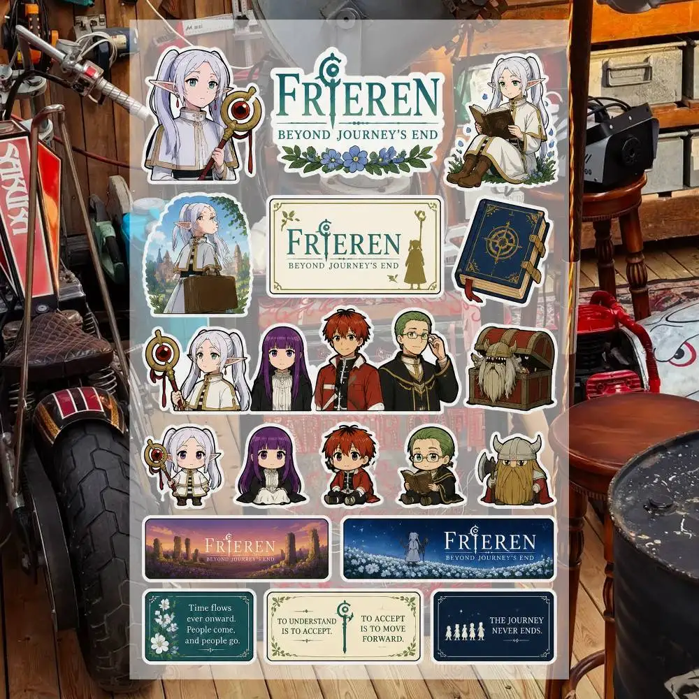 Frieren Beyond Journey’S End Aesthetic Stickers Waterproof PVC Decals for Car Motorcycle Skateboard Helmet Notebook