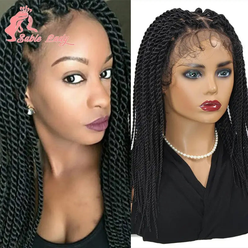 

Synthetic Full Lace Frontal Wigs Twist Braided Wigs For Black Women Box Braided Lace Front Wig Faux Locs Wig Goddess Braids Wigs