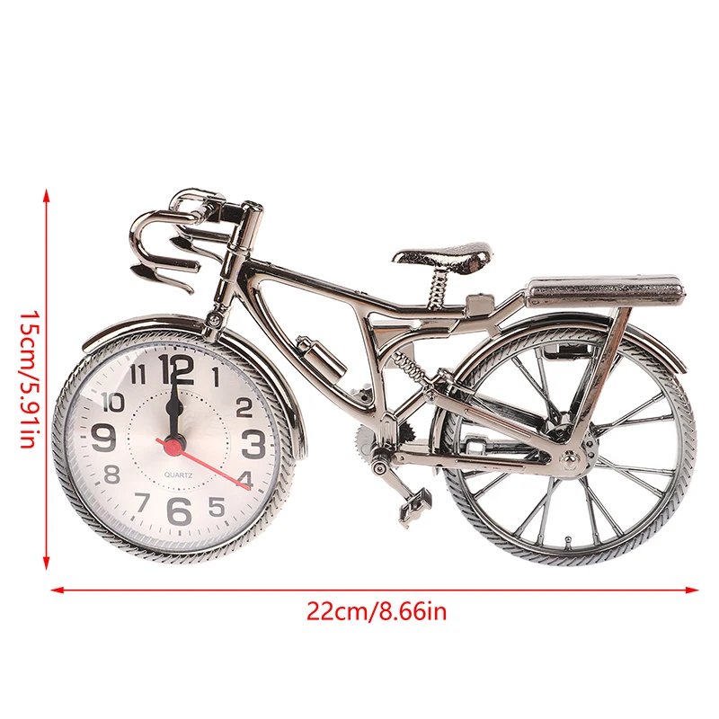 Vintage Arabic Numeral Bicycle Shape Creative Table Alarm Clock Home Decor Room desktop Decoration Crafts Gift
