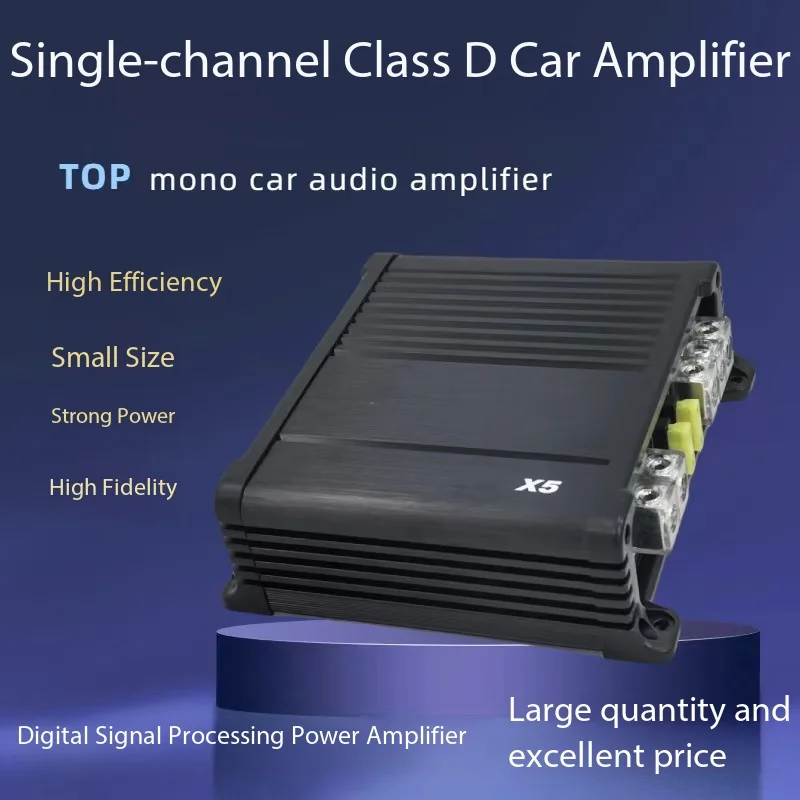 High Quality RMS 500W@1Ω/RMS 450W@2Ω/RMS 300W@4Ω Class D Monoblock Car Subwoofer AMP 1CH-Car Amplifier with 1500W Crossover