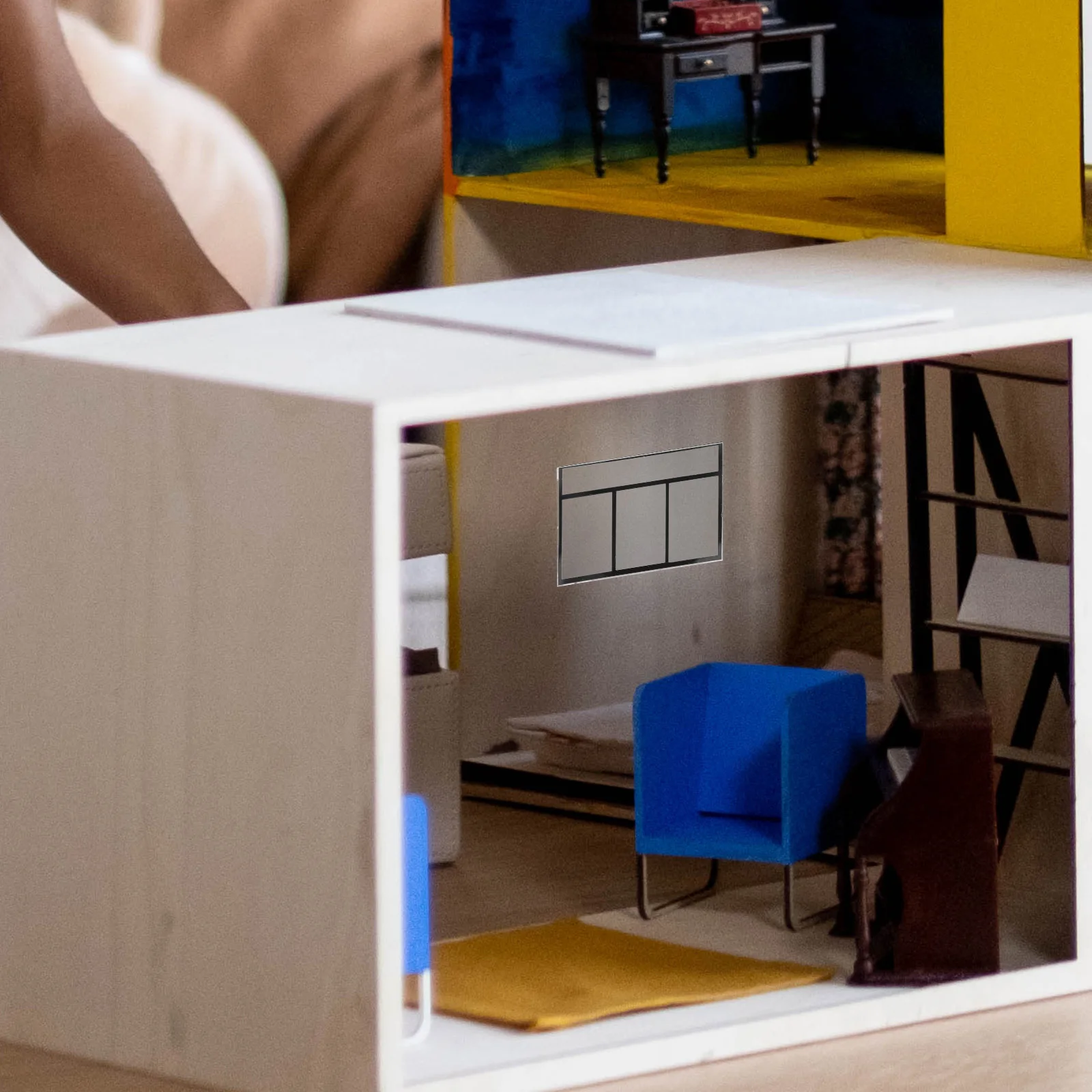 

2pcs Miniature House Windows Diy Acrylic Frames For Dollhouse Building Craft Projects Mini House Making Kit Decor