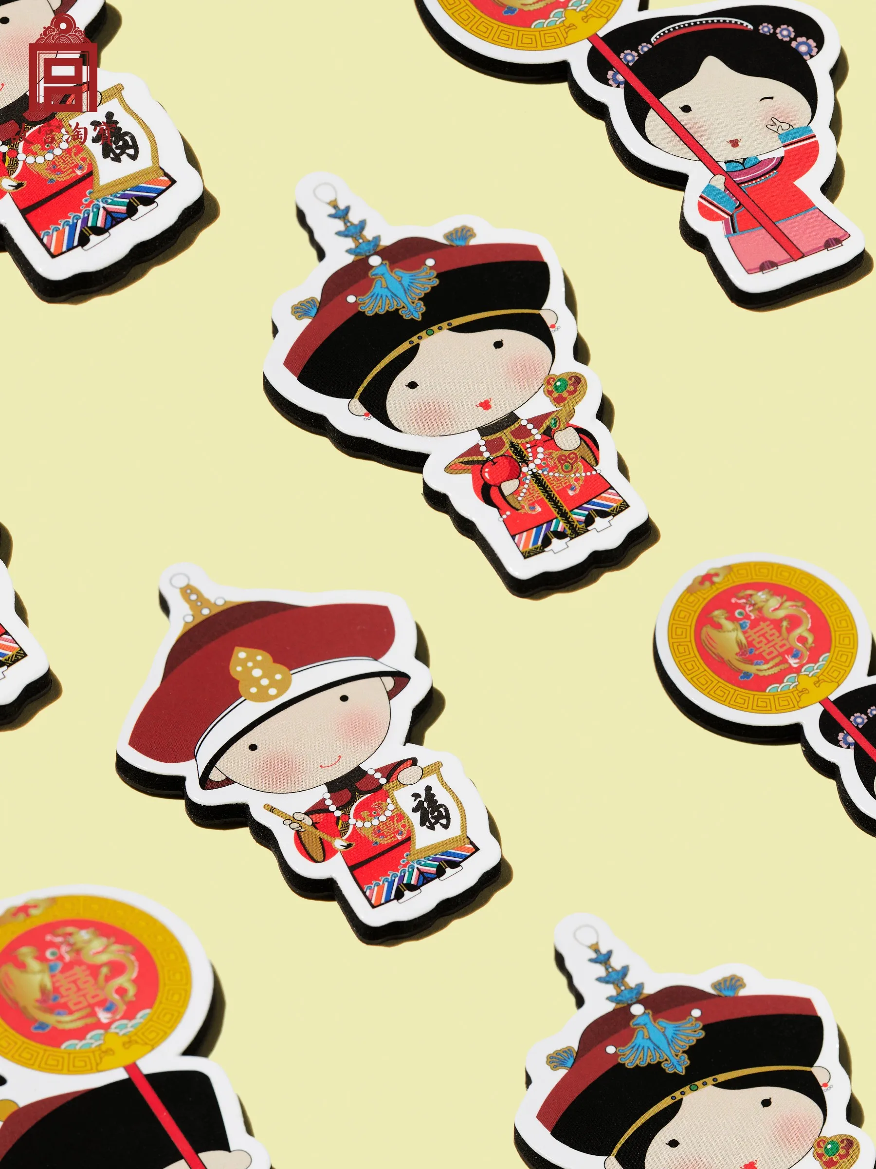 Nuevos imanes de nevera de papel personalizados y creativos para la boda del emperador y la emperatriz de la Ciudad Prohibida