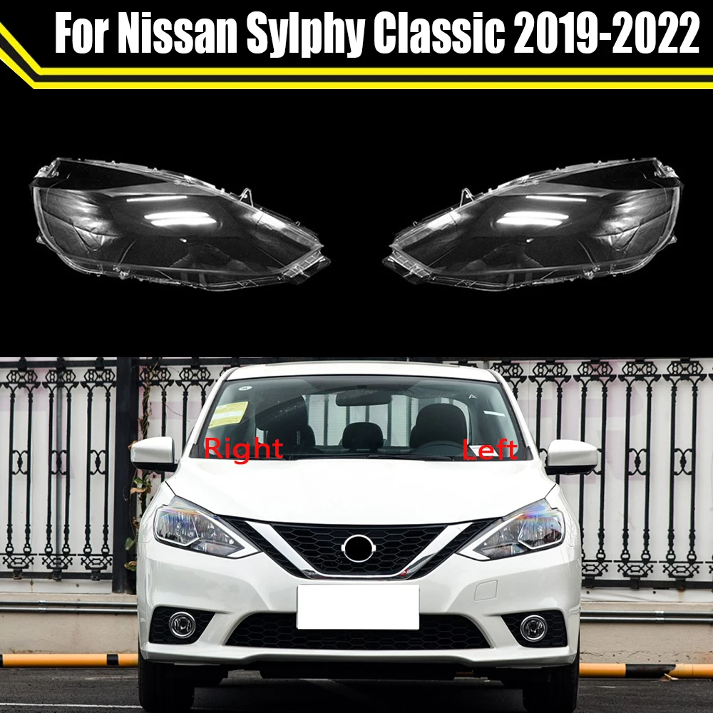 

For Nissan Sylphy Classic 2019-2022 Front Car Protective Headlight Lens Cover Shade Shell Auto Transparent Light Housing Lamp