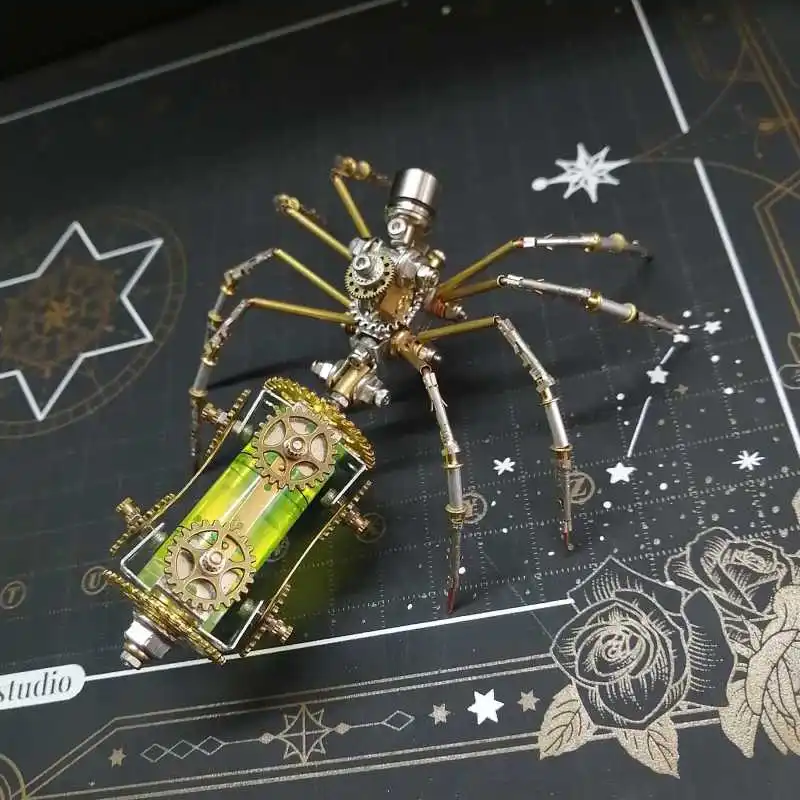 DIY Biochemical Spider Metal Model Kit Cyberpunk Mechanical Insects Assembly Toy Gift - 100pcs+