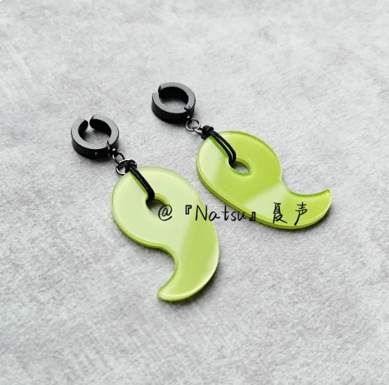 Anime Fate/Grand Order Ashiya Douman Metal Earrings Photo Props Accessories Cosplay Costume Ear Clips Acrylic