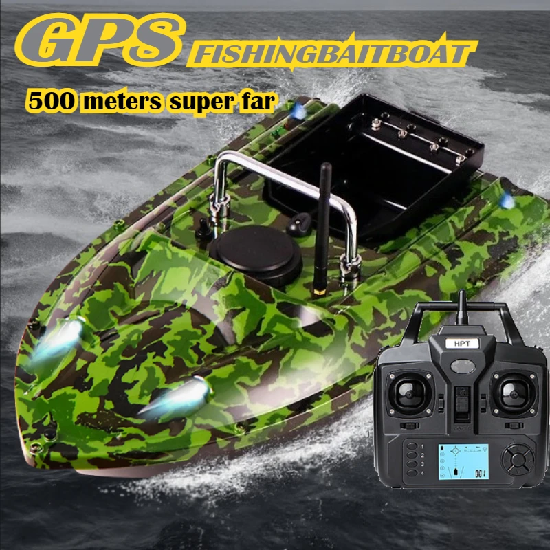 

GPS Dual Motor Fishing Bait Boat, Intelligent Remote Control, 500m Range, Ultra Long Endurance for Hook Delivery