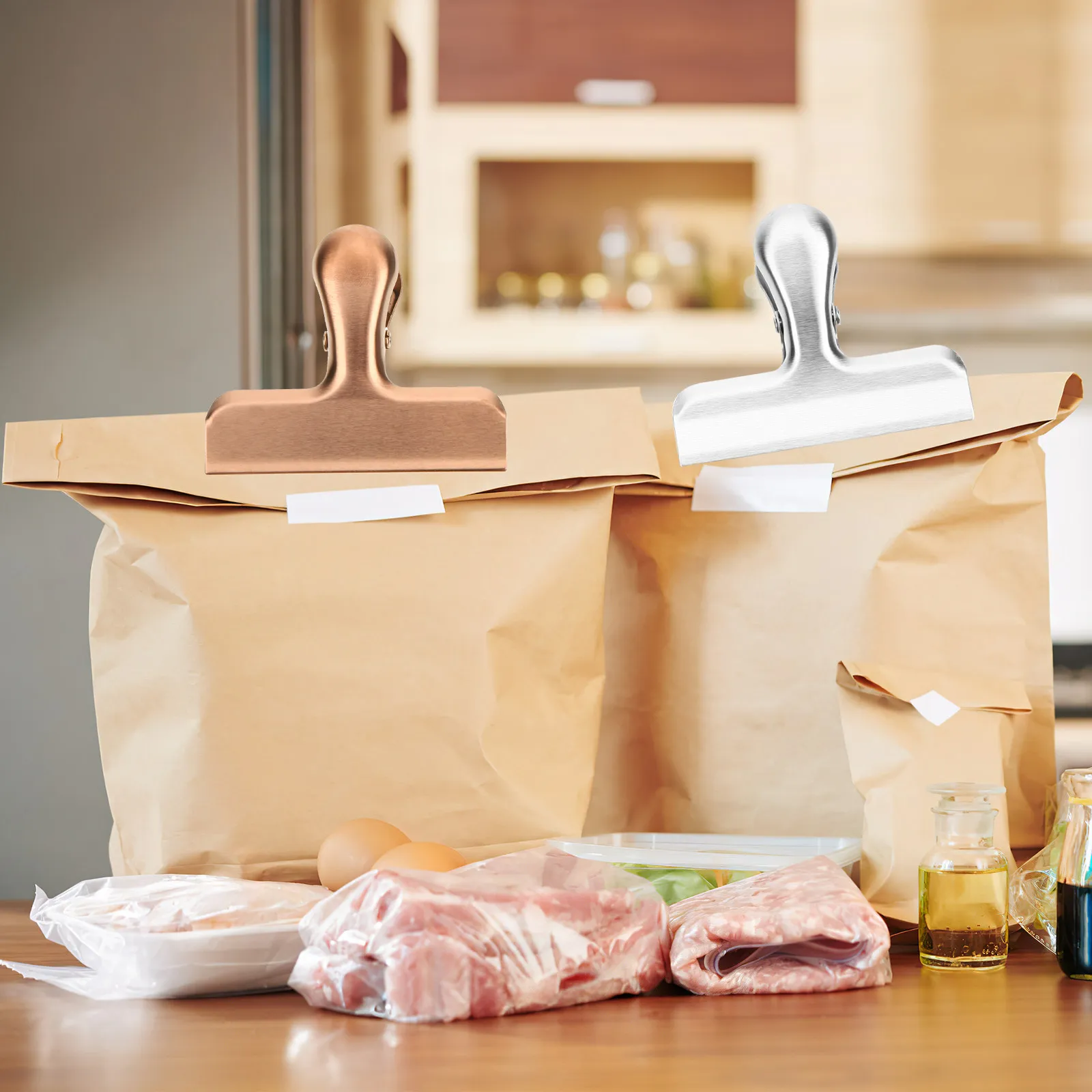 

4Pcs Chip Clip Reusable Food Bag Sealing Clips Kitchen Supplies Multipurpose Pouch Sealers Chip Clips Kitchen Supplies