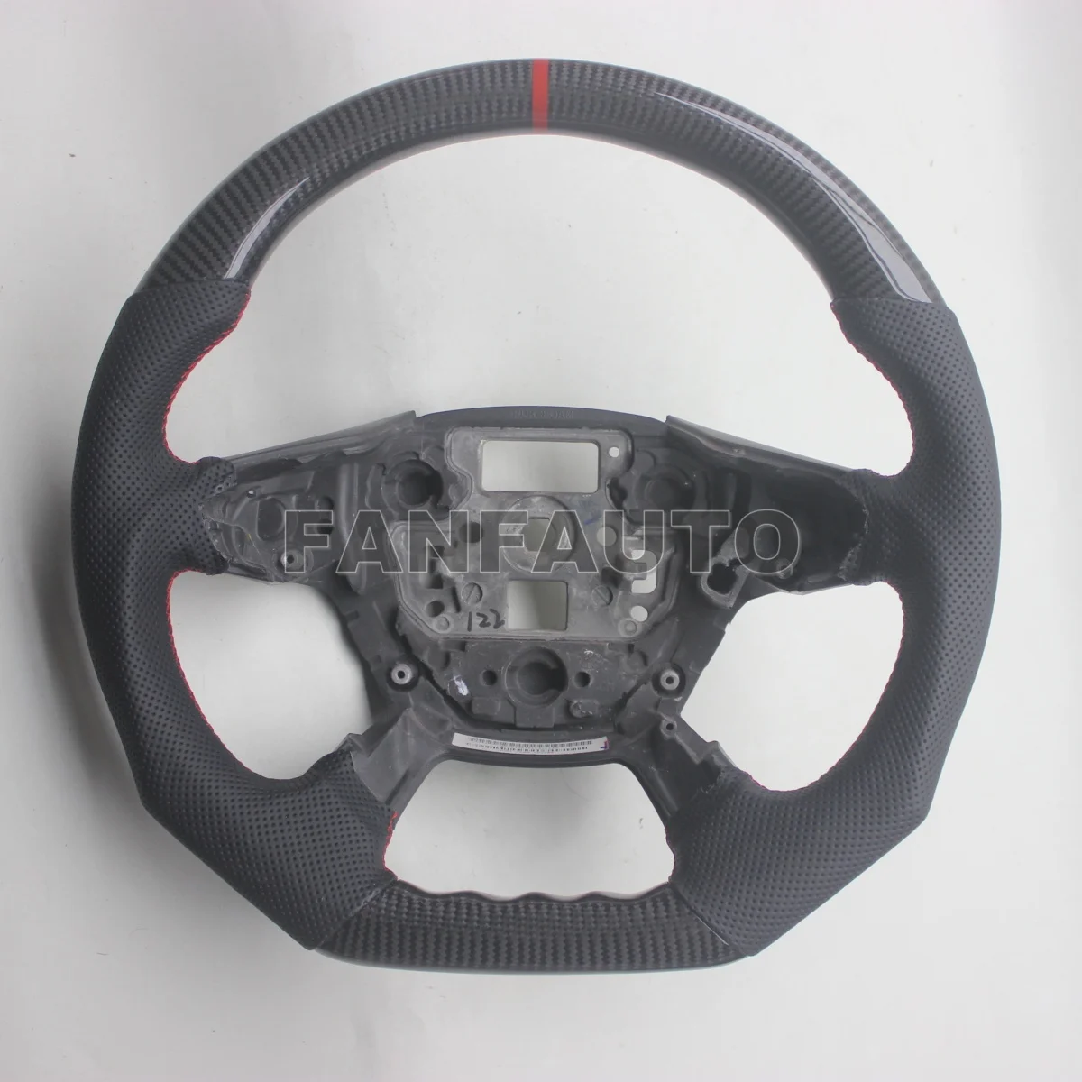 D Shape Real Carbon Fiber Steering Wheel with Leather for Ford Escape 2013-2016