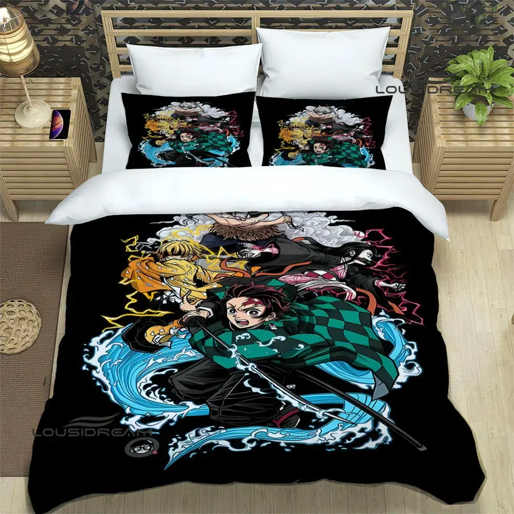 Demon Slayer Printed Bedding Sets exquisite bed supplies set duvet cover bed comforter set bedding set luxury birthday gift