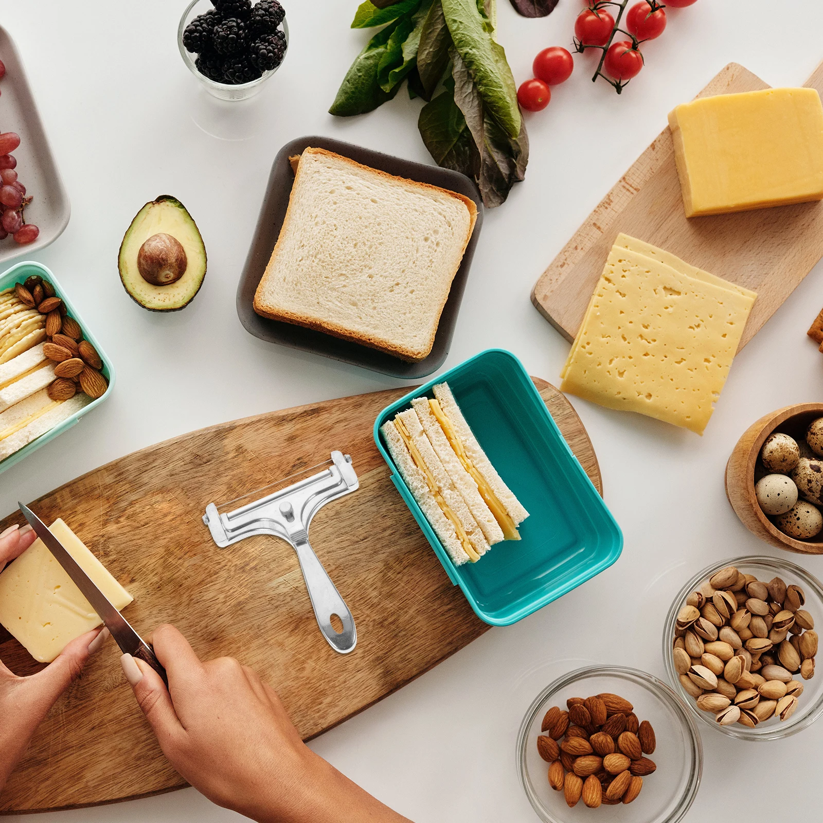 

1 Set Slicer For Block Stainless Steel Wire Cutter Kitchen Gadget Butter Slicing Tool Home Cheese Cutting Device Zinc