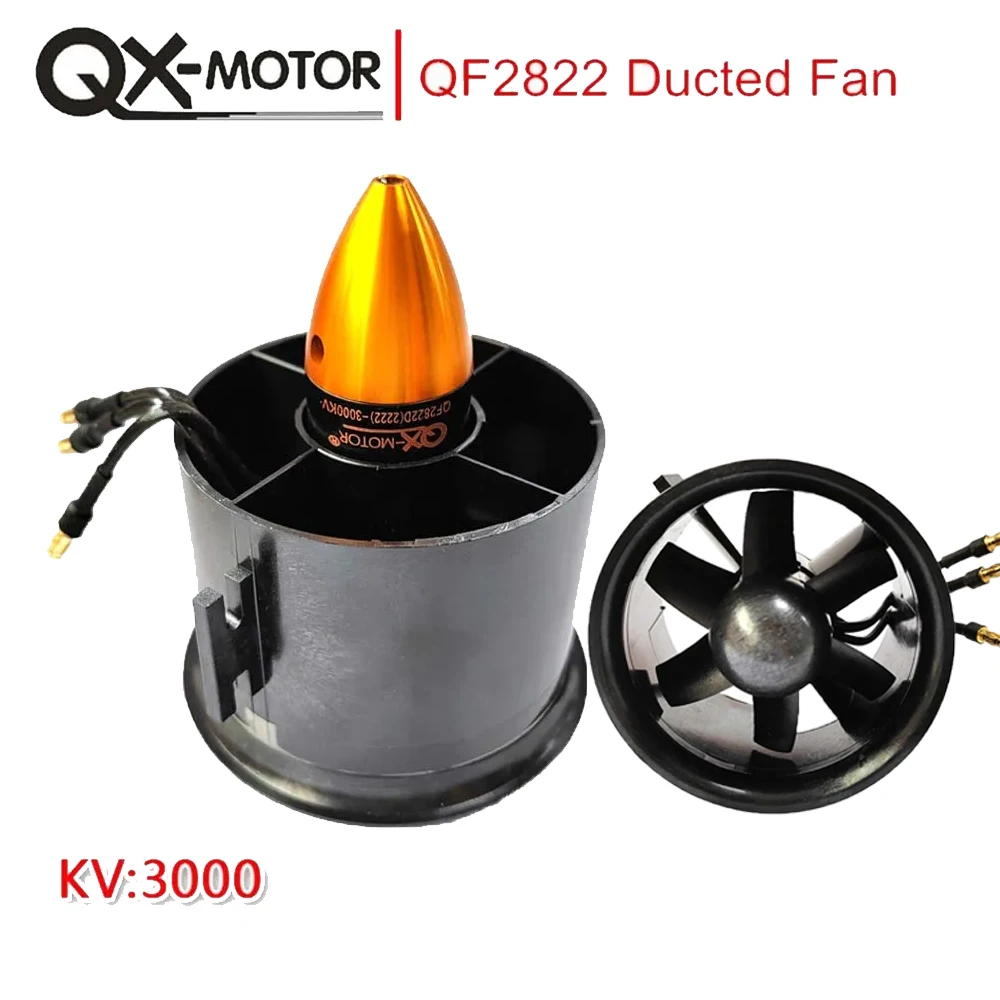 QX-MOTOR 70mm EDF 4S Motore Brushless QF2822 3000KV 6 Pale Ventola Canalizzata per FMS RC Aereo Ventilatore Canalizzato Aereo Parti FAI DA TE