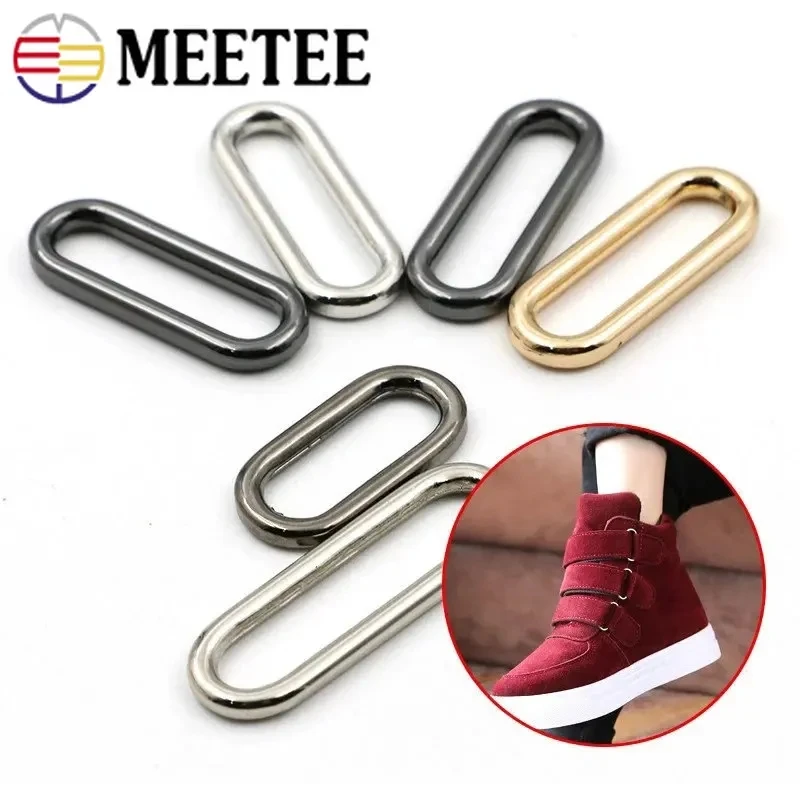 20Pcs Meetee 15-60mm Oval O Ring Metal Buckles Bag Strap Connect Rings Belt Buckle Shoes Loop Clasp Hook Button DIY Accessories