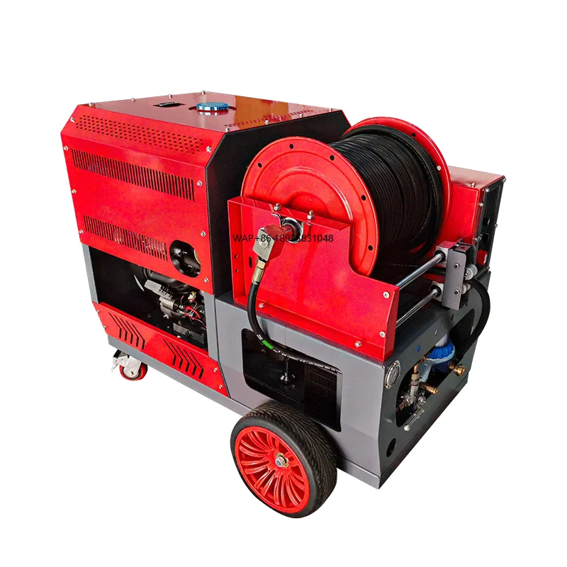 High-Pressure Pipeline Dredging Machine Remote Control 37hp Dual-Pipeline System for Sewer Pipe Cleaning