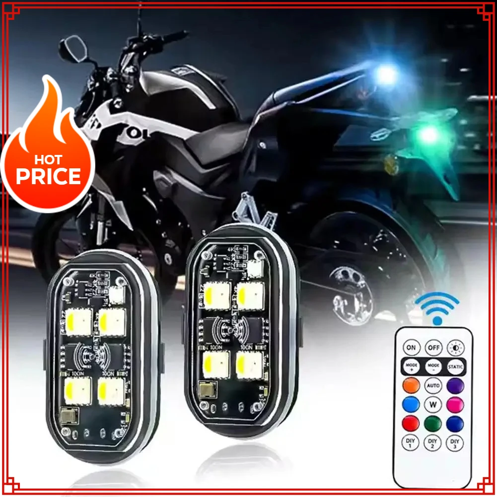 

2/4/6 шт. 8 цветов светодиодные стробоскопы беспроводной декор автомобиля атмосферный свет перезаряжаемые светодиодные фонари светодиодные для предотвращения столкновений ﻿