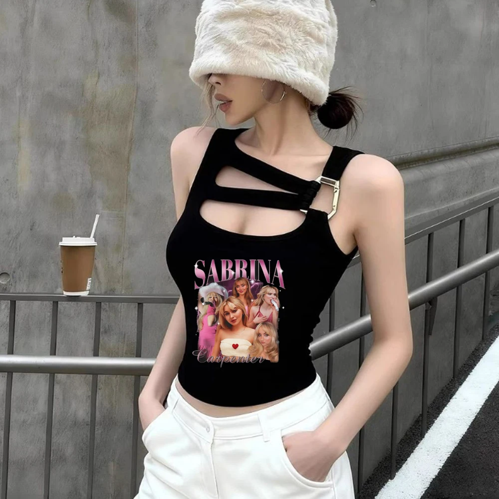 Sabrina Carpenter cropped top female funny party meme streetwear manga shirt y2k grunge emo manga dollette