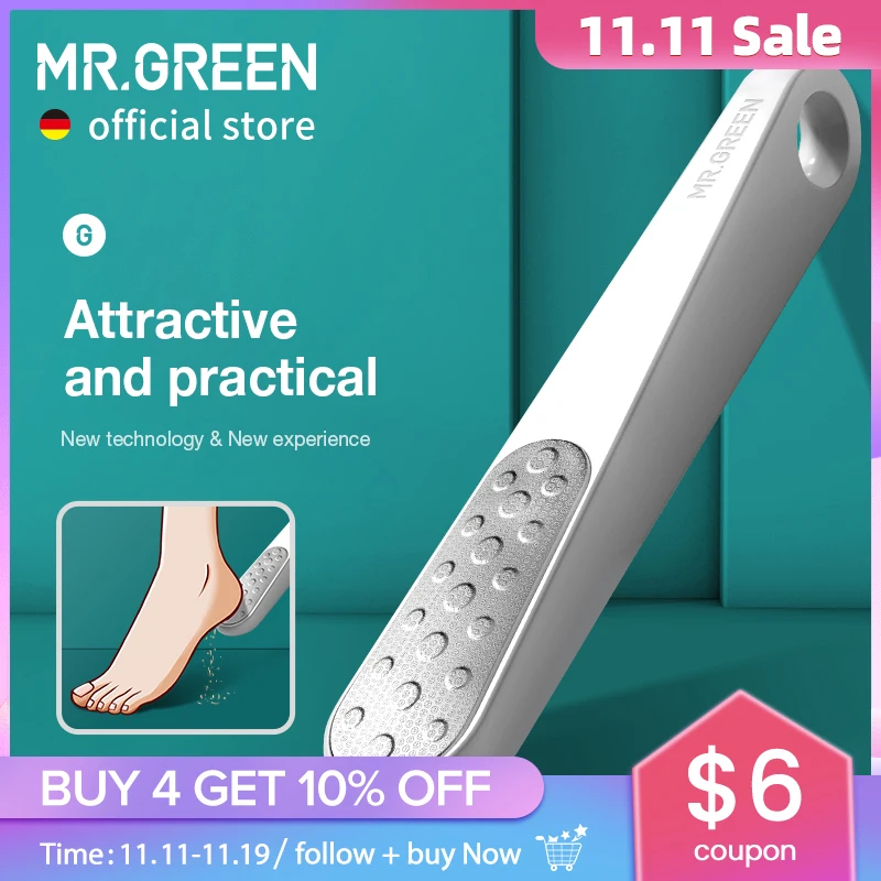 

MR.GREEN пилка для ног, двухсторонняя пилка для удаления мозолей для омертвевшей кожи, профессиональные инструменты для педикюра, скребок для мозолей, шлифовальная машинка для ног, пяток