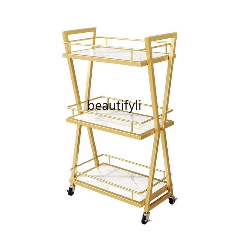 

Beauty Car Trolley Hair Salon Tool Trolley Storage Car with Pulley Movable Rack